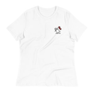 A Ghost Waving A Flag - Adult Embroidered Femme Relaxed T-Shirt
